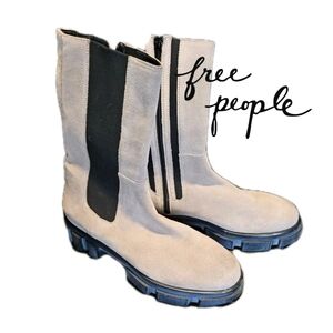 Free People Tan and Black Boots